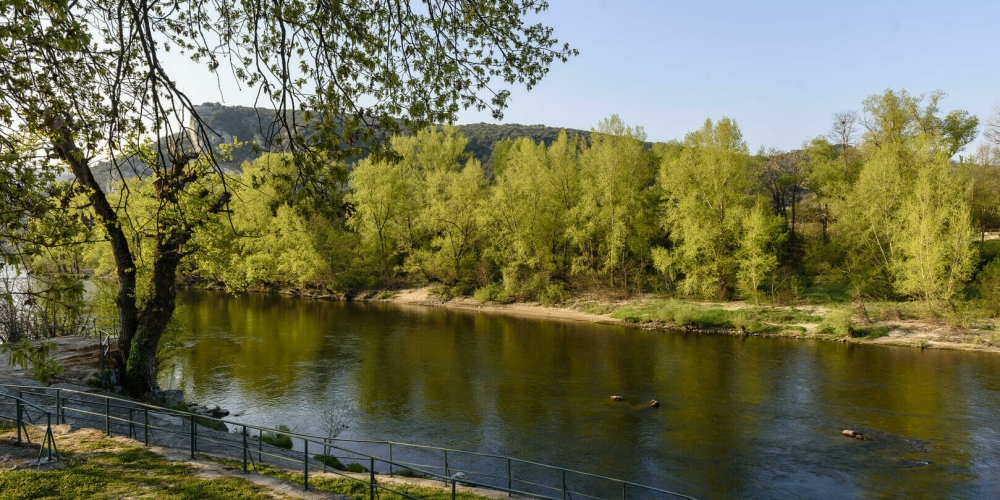 River Ardèche near camping Rives d'Arc